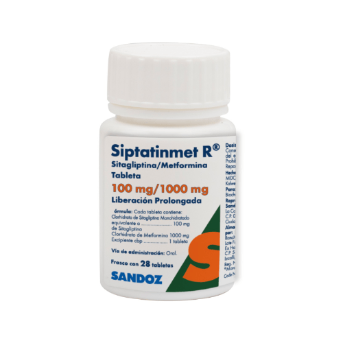 Siptatinmet R 100Mg/1000Mg Con 28 Tabletas (Sitagliptina/Metformina)