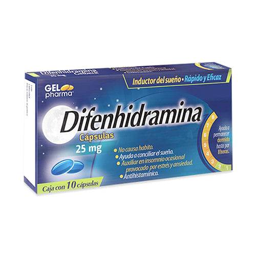 Difenhidramina 25Mg Con 10 Gelpharma Capsulas - WeCare Pharma