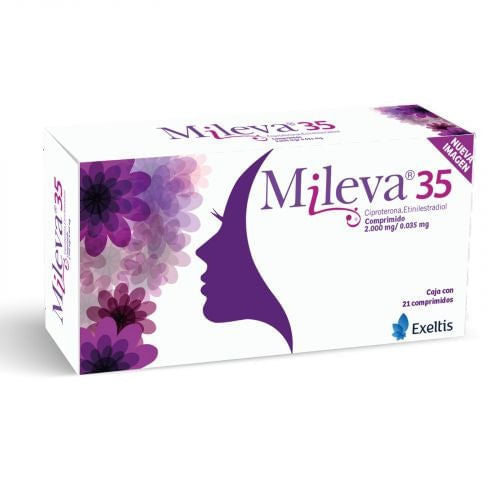 Mileva 35 2Mg/0.035Mg Con 21 Comprimidos (Ciproterona/Etinilestradiol)