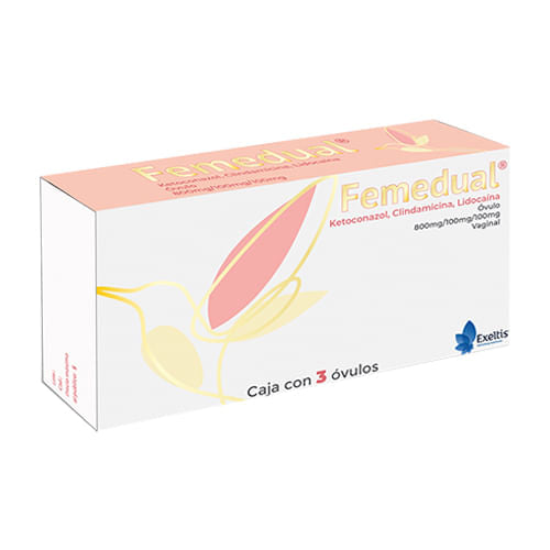 Femudual Ovulos 800Mg/100Mg/100Mg Con 3 (Ketoconazol/Clindamicina/Lidocaina)