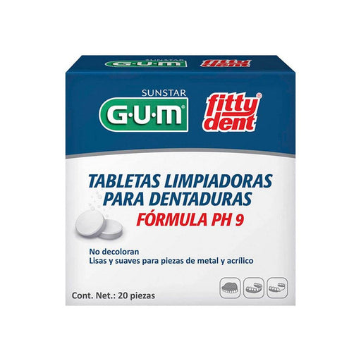 Gum Tabletas Limpiadoras Dentadura Fitty Dent Con 20 - WeCare Pharma