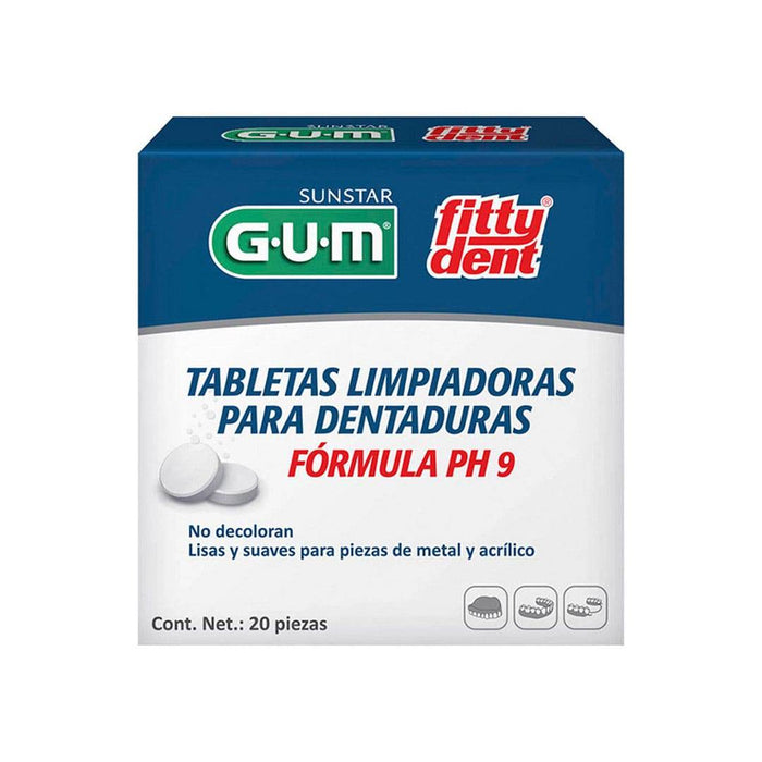 Gum Tabletas Limpiadoras Dentadura Fitty Dent Con 20 - WeCare Pharma
