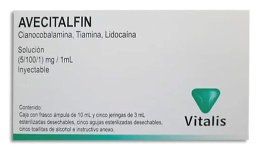 Avecitalfin 10Ml Con 5 Ampulas (Cianocobalamina/Tiamina/Lidocaina)