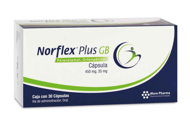 Norflex Plus Gb 450Mg/350Mg Con 30 Capsulas (Paracetamol/Orfenadrina) - WeCare Pharma