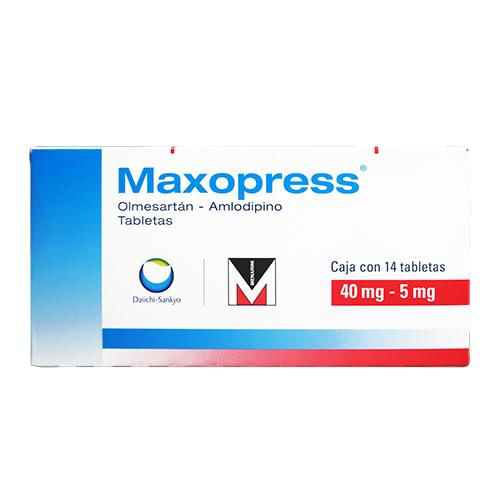 Maxopress 40Mg/5Mg Con 14 Tabletas (Olmesartan/Amlodipino)