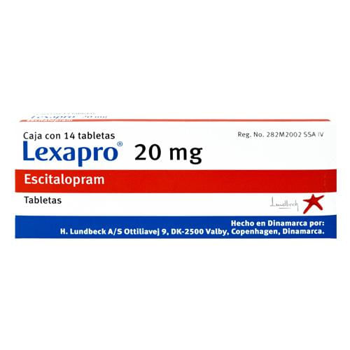 Lexapro 20Mg Con 14 Tabletas (Escitalopram)