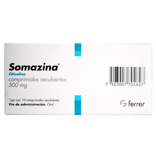 Somazina 500Mg Con 10 Comprimidos (Citicolina)