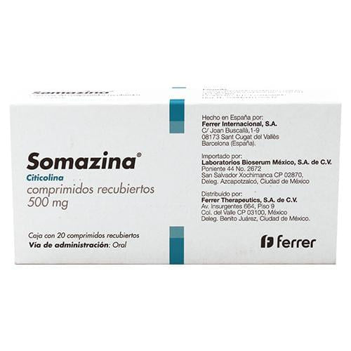 Somazina 500Mg Con 20 Tabletas (Citicolina)