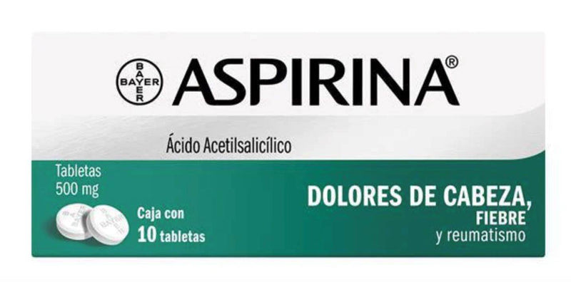 Aspirina 500Mg Con 10 Tabletas (Acido Acetilsalicilico) - WeCare Pharma
