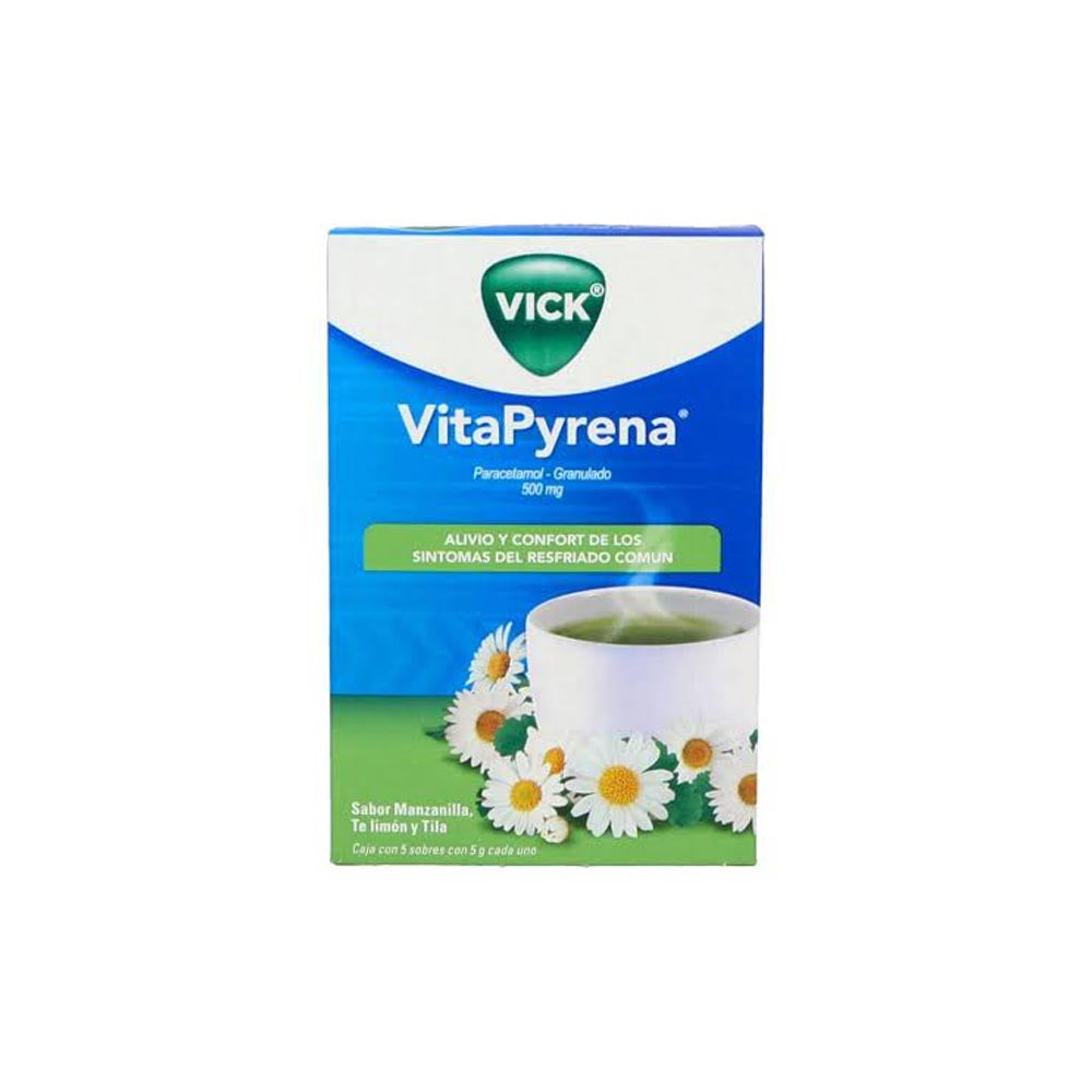 Vick Vitapyrena Sobres 500Mg/10Mg Manzanilla 5G Con 5 (Paracetamol/Fenilefrina)