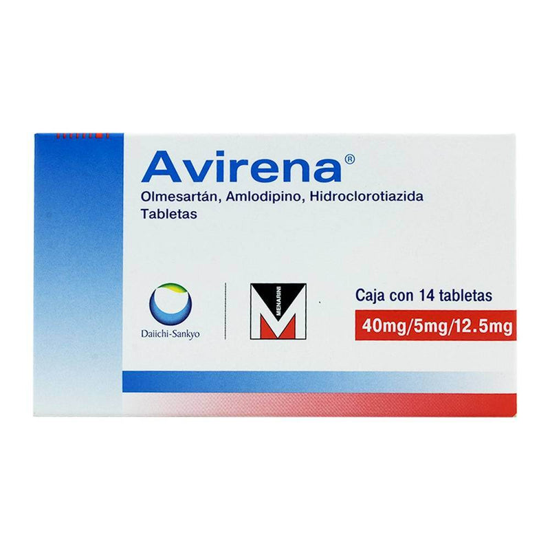 Avirena (Olmesartan/Amlodipino/Hidroclorotiazida) Tabletas 40/5/12.5Mg Con 14 - WeCare Pharma