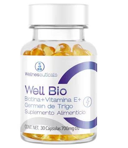 Biotina/Vitamina E/Germen De Trigo 700Mg Con 30 Wellbio Capsulas - WeCare Pharma