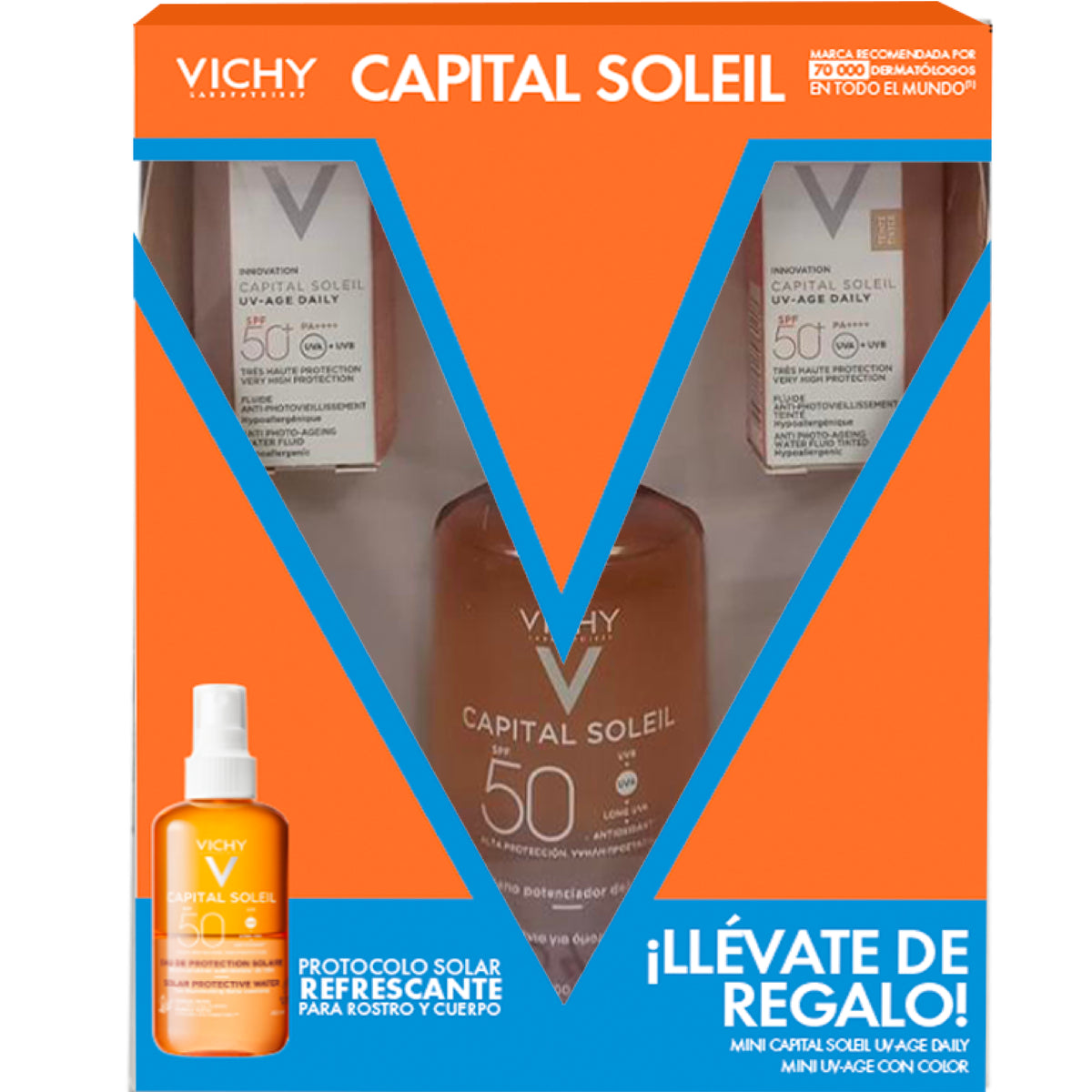 Vichy Capital Soleil Kit Aguas Solares Fps50 Con 3