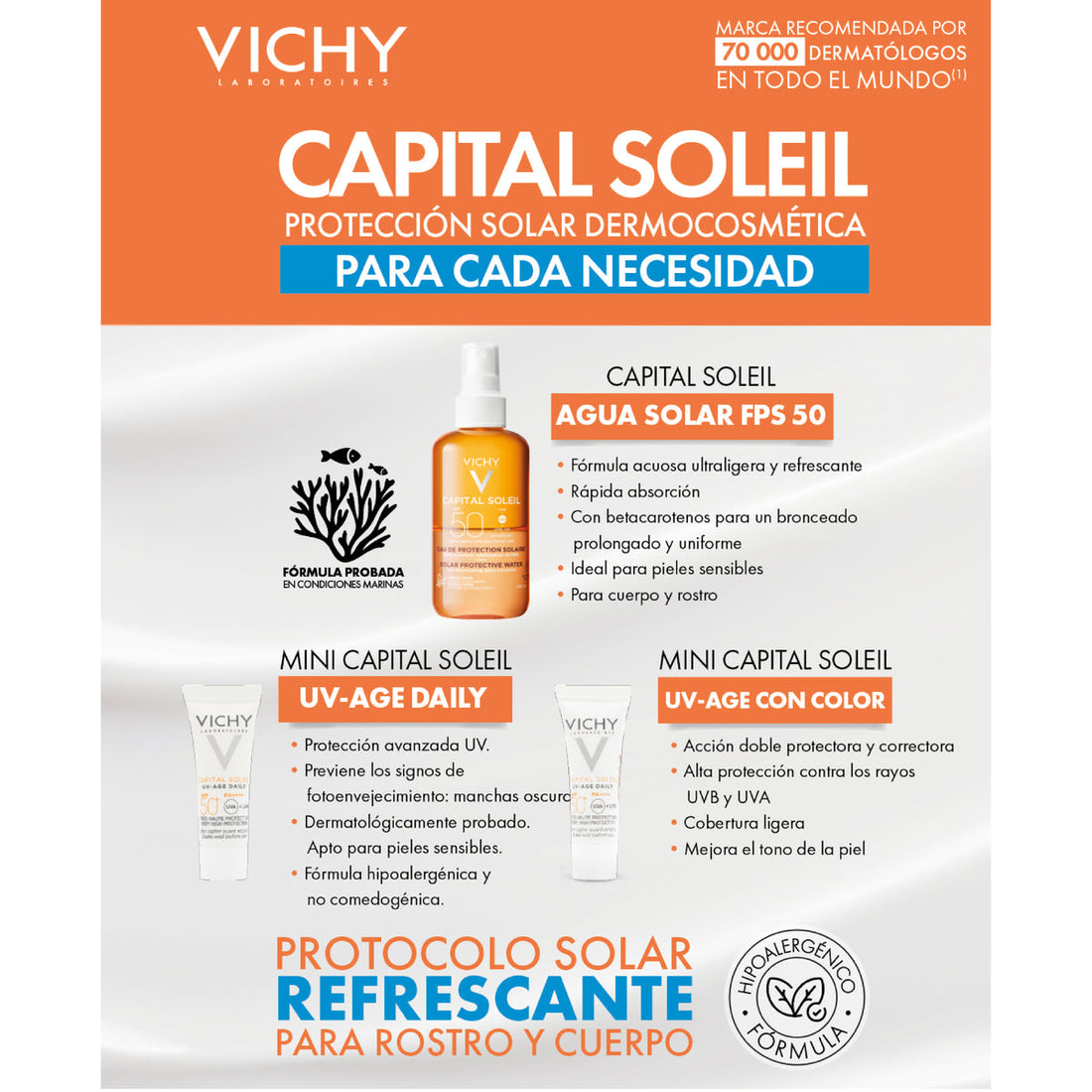 Vichy Capital Soleil Kit Aguas Solares Fps50 Con 3