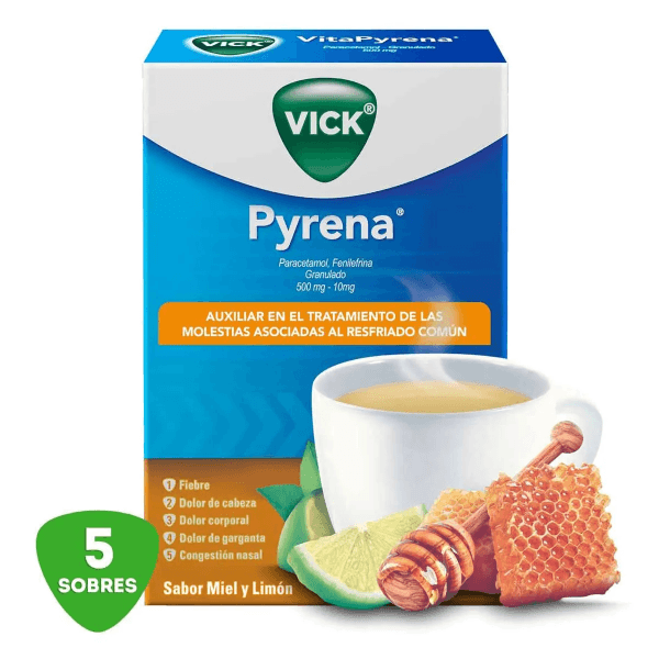 Vick Pyrena Sobres 500Mg/10Mg 5G Con 5 (Paracetamol/Fenilefrina)