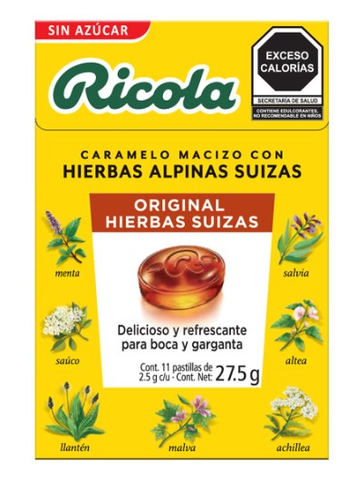 Caramelo Ricola Pastillas 27.5G Con 11 Original (Hierbas Alpinas Suizas)