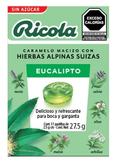 Caramelo Ricola Pastillas 27.5G Con 11 Eucalipto (Hierbas Alpinas Suizas)