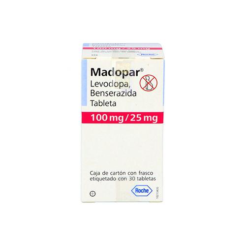 Madopar 100Mg/25Mg Con 30 Tabletas (Levodopa/Benserazida)