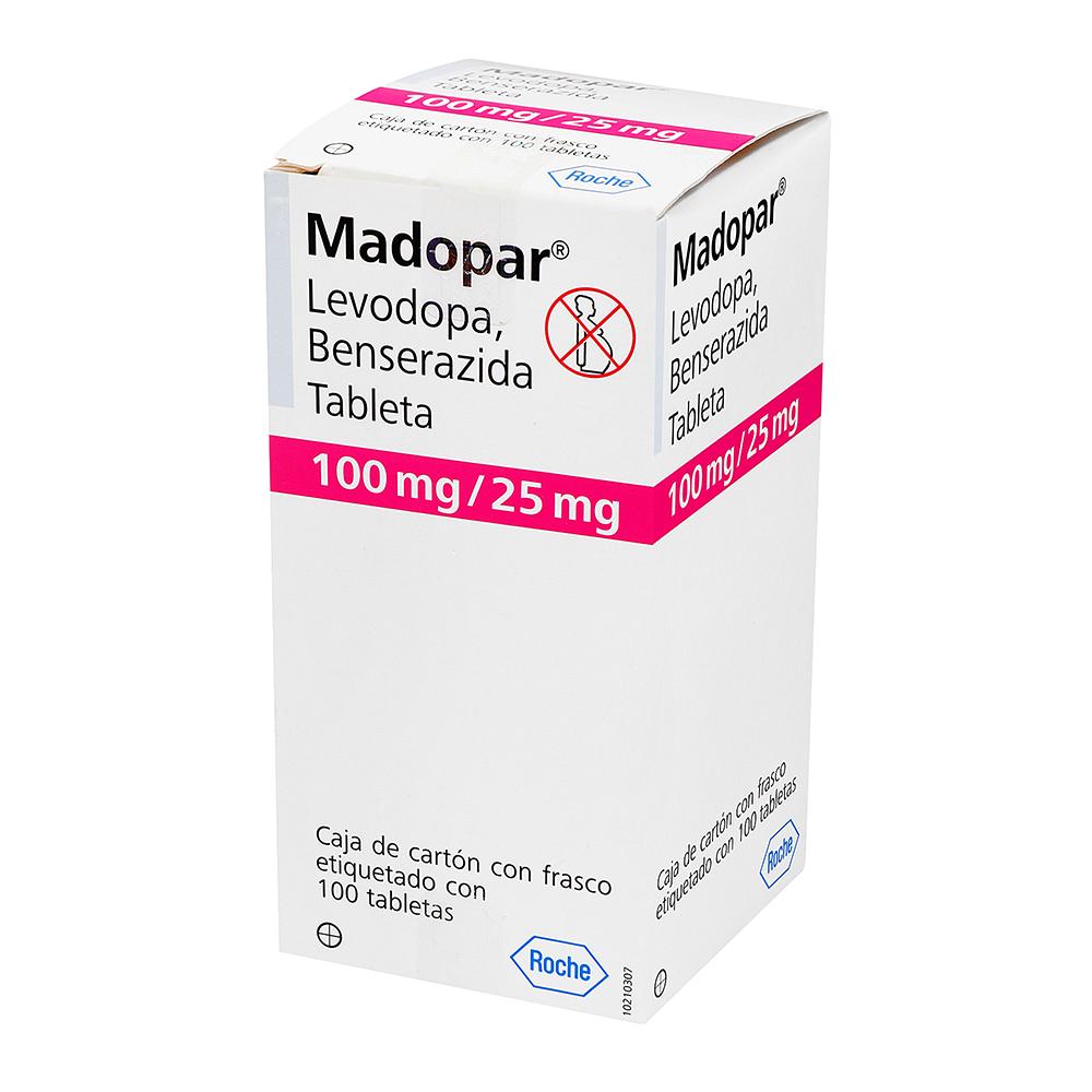 Madopar 100Mg/25Mg Con 100 Tabletas (Levodopa/Benserazida)