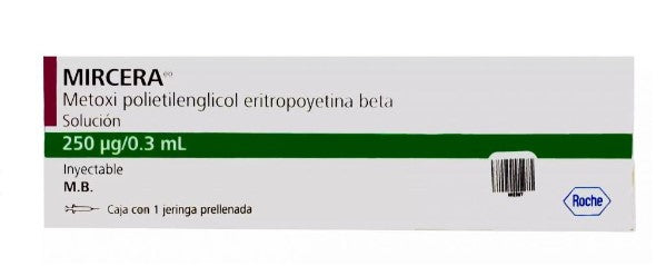 Mircera Jeringa 250Mcg/0.3Ml Con 1 (Metoxipolietilenglicol Epoetina Beta)