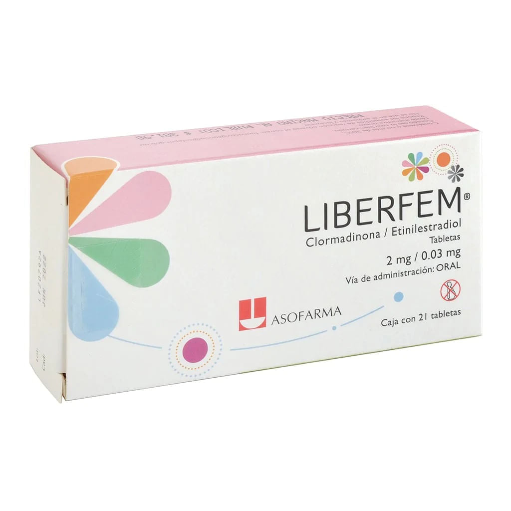 Liberfem 2Mg/0.03Mg Con 21 Tabletas (Acetato De Clormadinona)