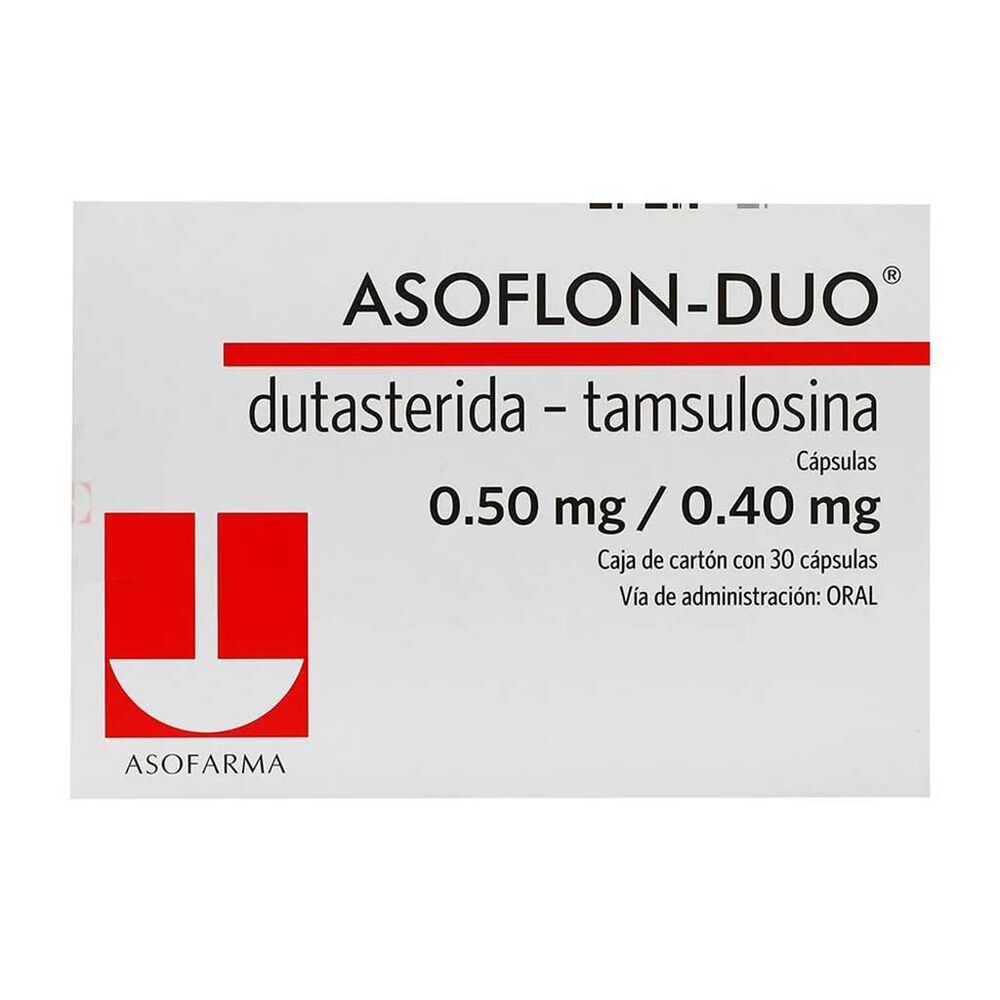 Asoflon-Duo 0.50Mg/0.40Mg Con 30 Capsulas (Dutasterida/Tamsulosina)