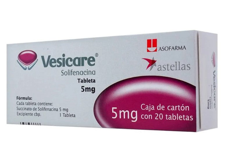 Vesicare 5Mg Con 20 Tabletas (Solifenacina)