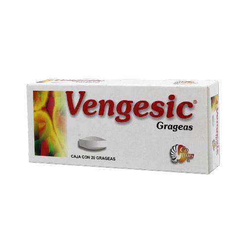 Vengesic Grageas 100Mg/0.5Mg/200Mg Con 20 (Fenilbutazona/Dexa/Metocarbamol/Aluminio) - WeCare Pharma