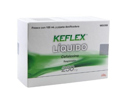 Keflex Suspensión 250Mg/5Ml 100Ml (Cefalexina)