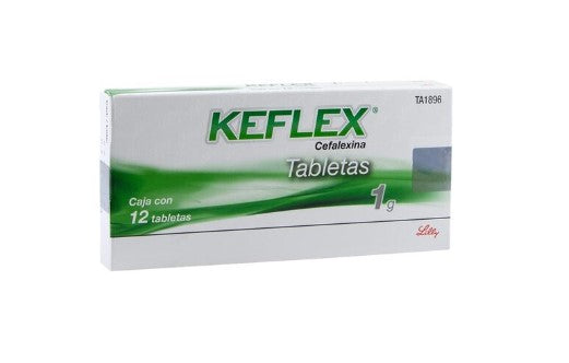 Keflex 1G Con 12 Tabletas (Cefalexina)