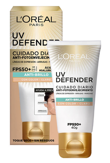 Loreal Uv Defender Fps50 Antibrillo Con Color 40G