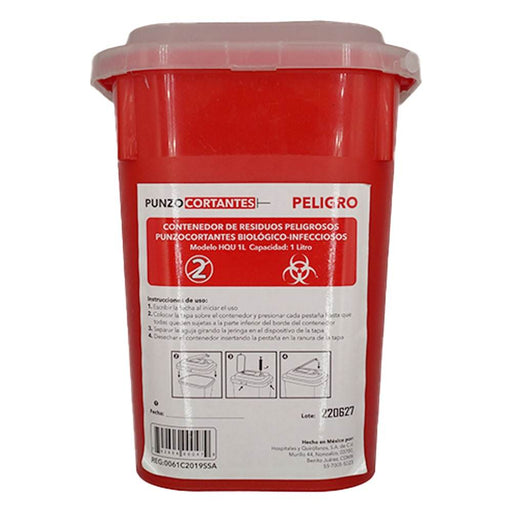 Recolector Punzocortantes 1L - WeCare Pharma