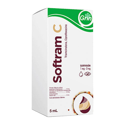 Softram C Gotas 1Mg/3Mg 5Ml (Triamcinolona/Ciprofloxacino)