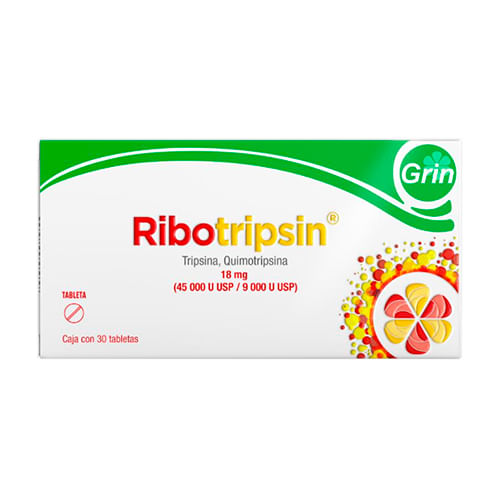 Ribotripsin 18Mg Con 30 Tabletas (Tripsina/Quimotripsina)