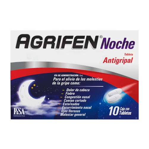 Agrifen Noche Tabletas 500/5/4Mg Con 10 7501125188985