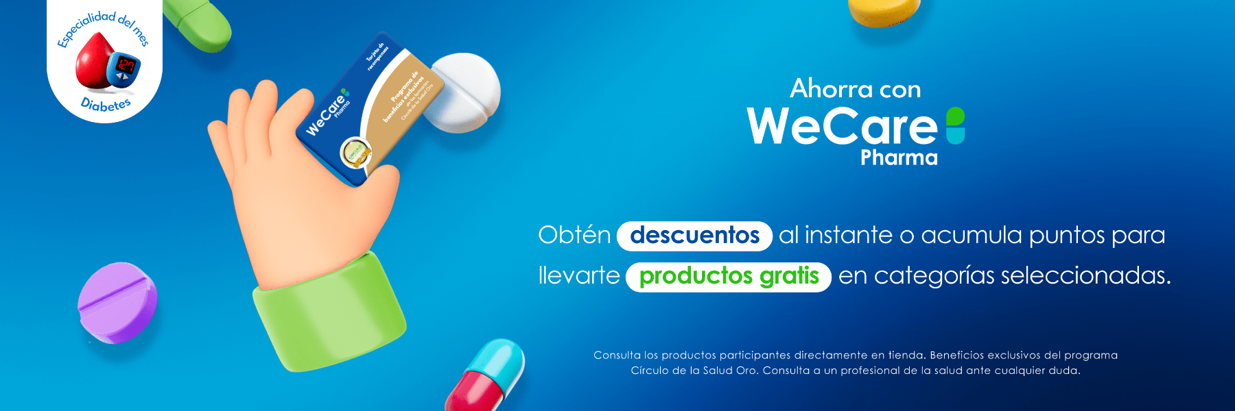 Ahorra con WeCare Pharma obtén descuento, acumula puntos y productos gratis en wecarepharma.mx farmacia en línea