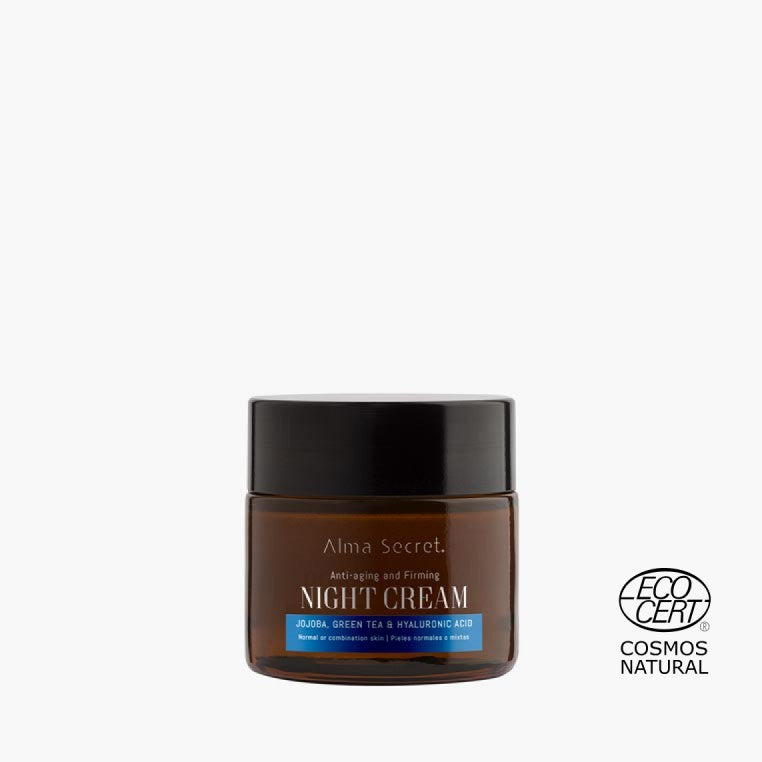 Alma Secret Crema De Noche Antiedad Y Reparadora Con Jojoba, Té Verde Y Ácido Hialurónico 50 Ml 8436568711188