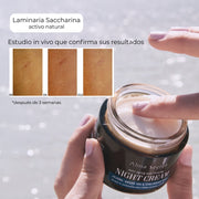 Alma Secret Crema De Noche Antiedad Y Reparadora Con Jojoba, Té Verde Y Ácido Hialurónico 50 Ml, Laminaria Saccharina, estudio en vivo que confirman sus resultados, 8436568711188