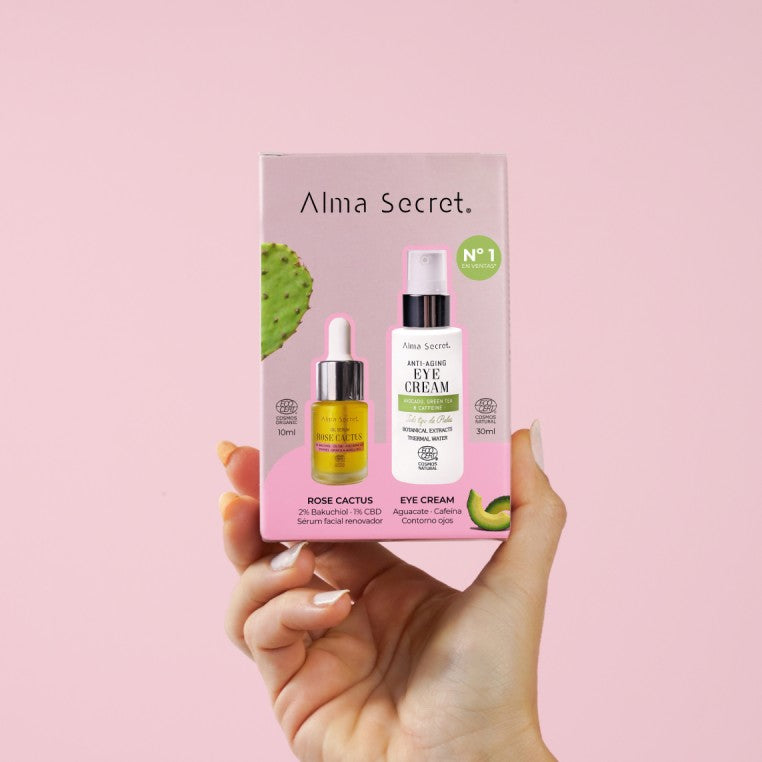Alma Secret Kit Contorno De Ojos Con Aguacete, Cafeina Y Té Verde 30 Ml+Mini Rose Cactus 10 Ml con usuario 8436568713830