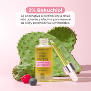 Alma Secret Rose Cactus Sérum-Aceite Facial Con Bakuchiol 2%, Cica Y Ácido Hialurónico 30 Ml 8436568713052 con cactus y gotero