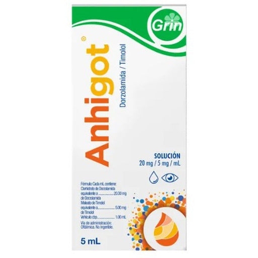 Anhigot Dorzolamida Timolol Gotas 20Mg 5Mg 5Ml 000840005120