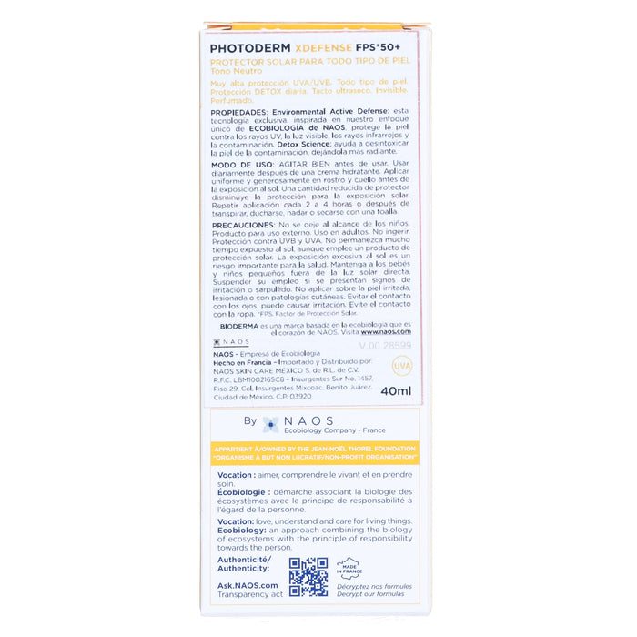 Bioderma Photoderm Xdefense Neutro Fp50+ 400 Mililitros 3701129813614