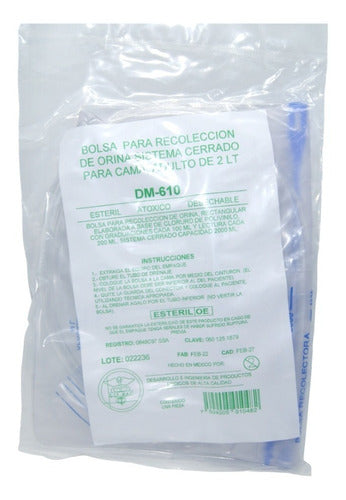 Bolsa Para Recolección De Orina Sistema Cerrado Para Cama Dipmac Adulto 2L 7504005010482
