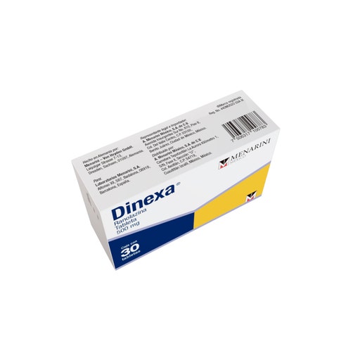 Dinexa (Ranolazina) Tabletas 500Mg Con 30 7506317100783 costado 3