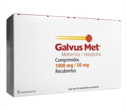 Galvus Met (Vidagliptina/Metformina) 50Mg/1000Mg Comprimidos Con 30