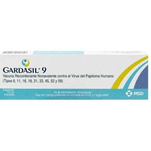 Gardasil 9 Jeringa 0.5Ml Con 1 (Vacuna Papiloma Nonavalente) - 451000602955 - WeCare Pharma 