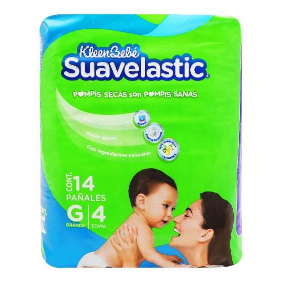 Pañal Kleen Bebé Suavelastic Grande Etapa 4 Con 14 - WeCare Pharma
