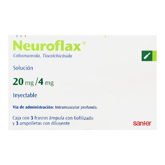 Neuroflax 20Mg/4Mg Con 3 Ampulas (Cobamamida/Tiocolchicosido) 1 - 7501165005624