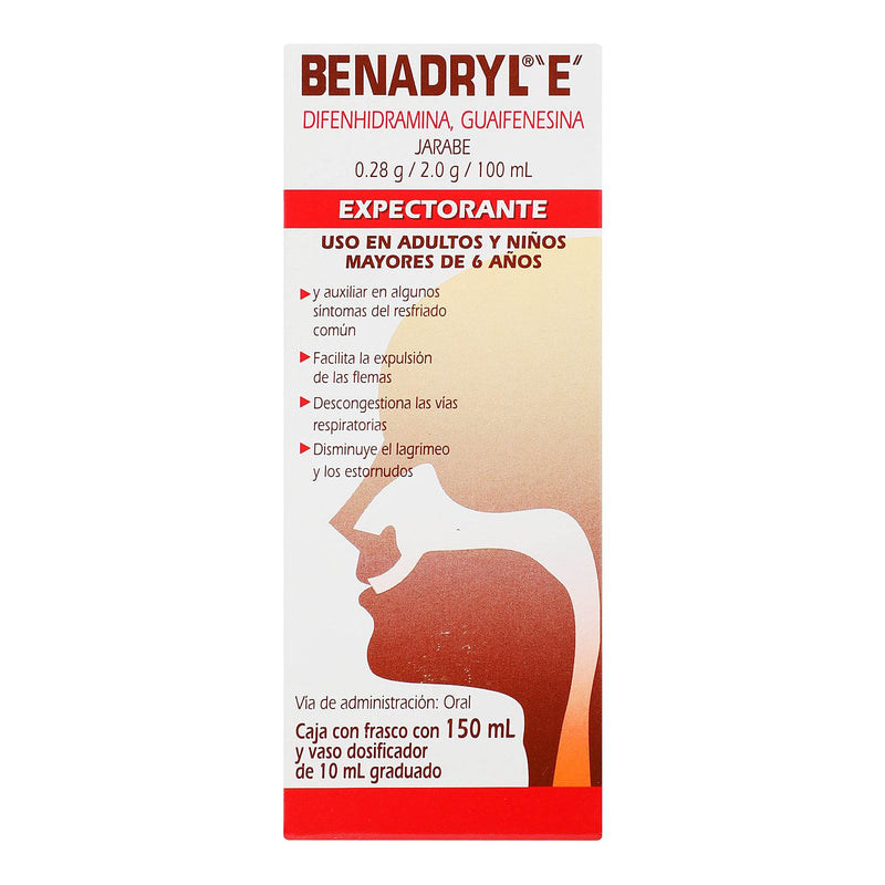 Benadryl E Jarabe 0.28G/2G/100Ml 150Ml (Difenhidramina/Guaifenesina) - WeCare Pharma