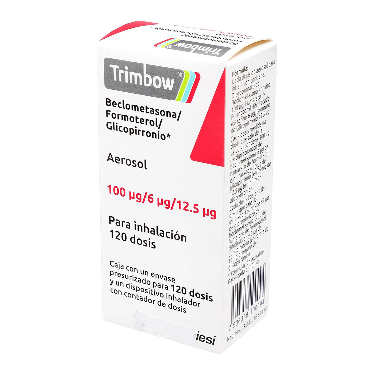 Trimbow Aerosol 100Mcg/6Mcg/12.5Mcg 120D (Beclometasona/Formoterol/Gli ...